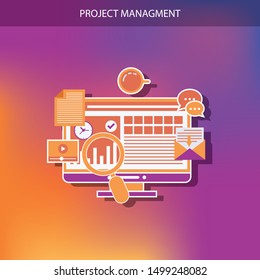 Flat design modern vector illustration concept of project management