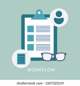 Flat design modern vector illustration concept of teamwork analyzing project on business meeting