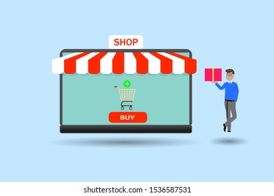Flat design modern vector illustration concept of online shopping web store