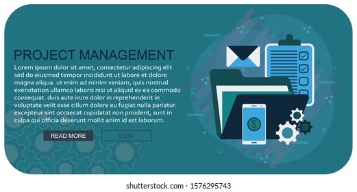 Flat design modern vector illustration concept of project management 