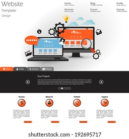 Flat design modern vector illustration concept of website 