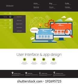 Flat design modern vector illustration concept of website 