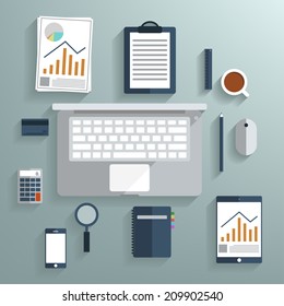 Flat design modern vector illustration icons set with long shadow .