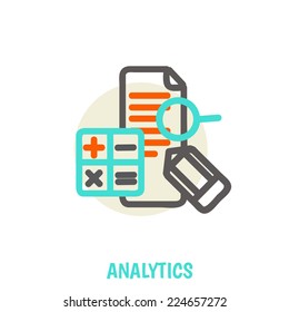 Flat design modern vector illustration concept of poster on analytics research information