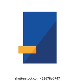Flat design modern vector illustration icon of closed blue note book.