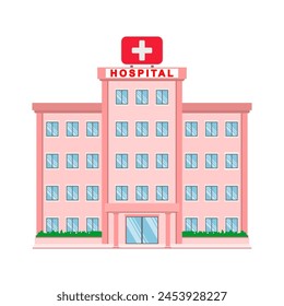 Flat design modern vector illustration concept for healthcare, medical center, clinic, and hospital buildings. Vector, EPS 10. Icons, signs, and symbols.