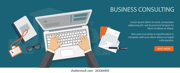 Flat design modern vector illustration concept of business consulting - eps10