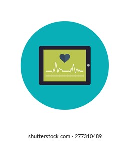 Flat design modern vector illustration concept for healthcare and online diagnosis. Healthcare system concept. 