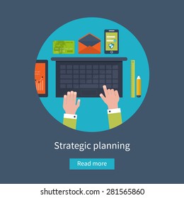 Flat design modern vector illustration icons set of workflow including data protection, mobile payment, data analysis and strategic planning.