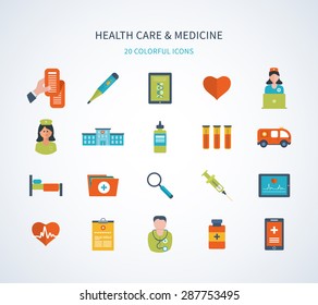 Flat design modern vector illustration concept for healthcare, help, center and hospital building, online medical services and support. 