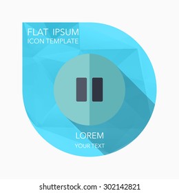 Flat design modern vector illustration icon of  pause button
