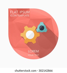 Flat design modern vector illustration icon of gear icon