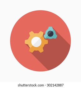 Flat design modern vector illustration icon of Gear