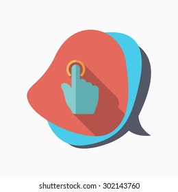 Flat design modern vector illustration icon of Hand click