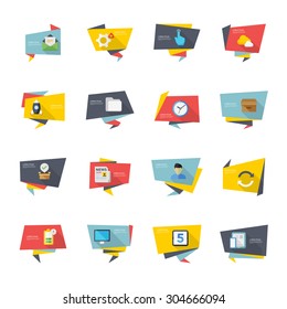 Flat design modern vector illustration icons set of web and mobile concept in stylish colors.
