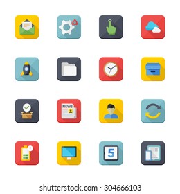 Flat design modern vector illustration icons set of web and mobile concept in stylish colors.

