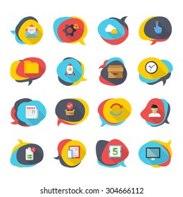 Flat design modern vector illustration icons set of web and mobile concept in stylish colors.