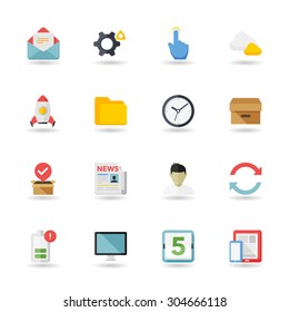 Flat design modern vector illustration icons set of web and mobile concept in stylish colors.
