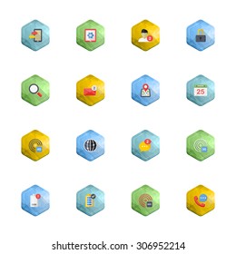 Flat design modern vector illustration icons set of mobile and communication in stylish colors.