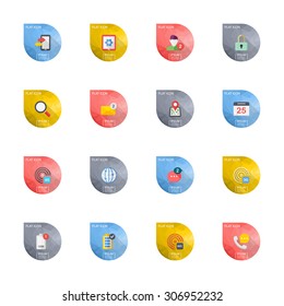 Flat design modern vector illustration icons set of mobile and communication in stylish colors.