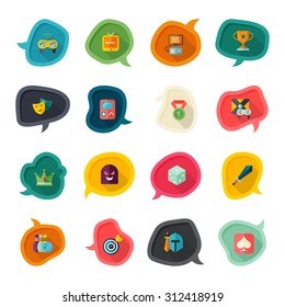 Flat design modern vector illustration icons set of tv game in stylish colors.