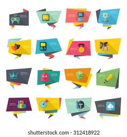 Flat design modern vector illustration icons set of tv game in stylish colors.