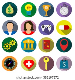 Flat design modern vector illustration icons set . Vector design