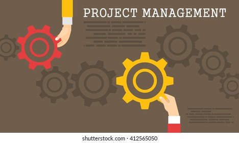 Flat design modern vector illustration concept of project management .Concepts web banner and printed materials.