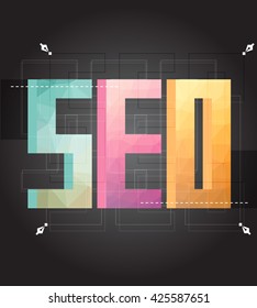 Flat design modern vector illustration concept of SEO word 