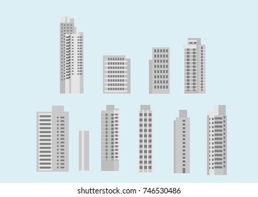 Flat design modern vector illustration icons set of urban landscape and city life. Building icon