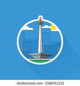 Flat Design of Monas, can be use as Logo, Sticker, and Poster