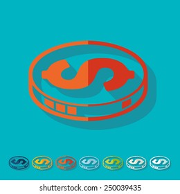 Flat design: money