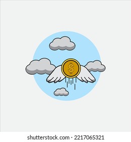 flat design money icon ilustration  