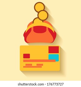 Flat design money icons