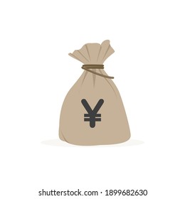 Flat design money sack vector graphics