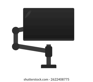 Flat design monitor arm and display icon. Vector.
