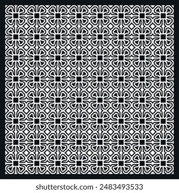 Flat design monochromatic tile square seamless pattern 