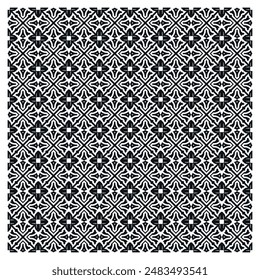 Flat design monochromatic tile square seamless pattern 