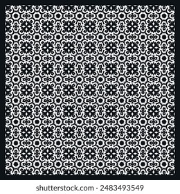 Flat design monochromatic tile square seamless pattern 