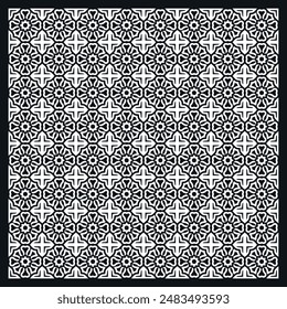 Flat design monochromatic tile square seamless pattern 