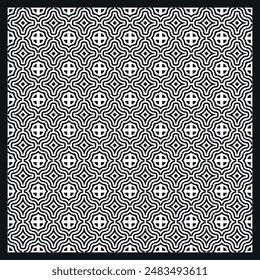 Flat design monochromatic tile square seamless pattern 