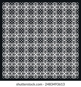 Flat design monochromatic tile square seamless pattern 