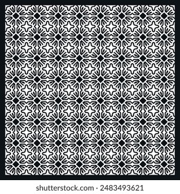 Flat design monochromatic tile square seamless pattern 