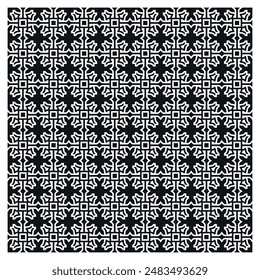 Flat design monochromatic tile square seamless pattern 