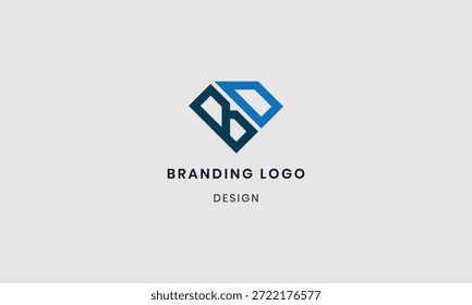 Flaches Design Monogramm Buchstaben BD Logo Design