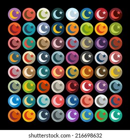 Flat design: moon