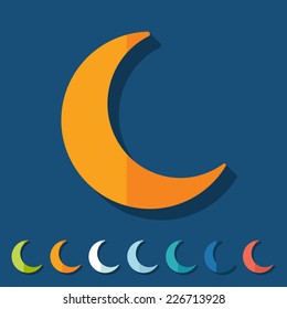 Flat design: moon