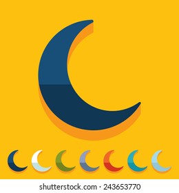 Flat design: moon