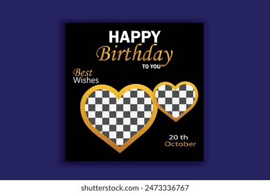 Flat design mosaic birthday instagram post