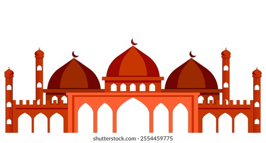 flat design mosque illustration, mosque background design